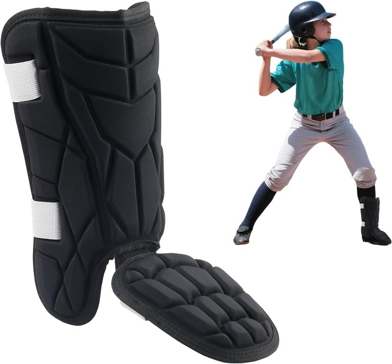 NVAAV Baseball Leg Guard, Softball Batter's Shin and Foot Shield with Adjustable Straps, Breathable and Impact Resistant, Suitable for Both Left and Right Feet, Youth and Adult Size - Image 1